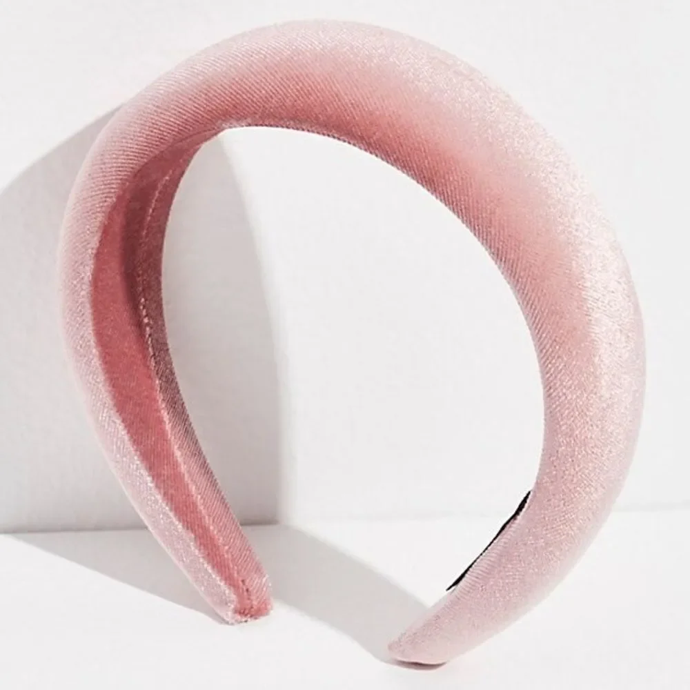 Free People Amanda Puffy Velvet Headband PINK